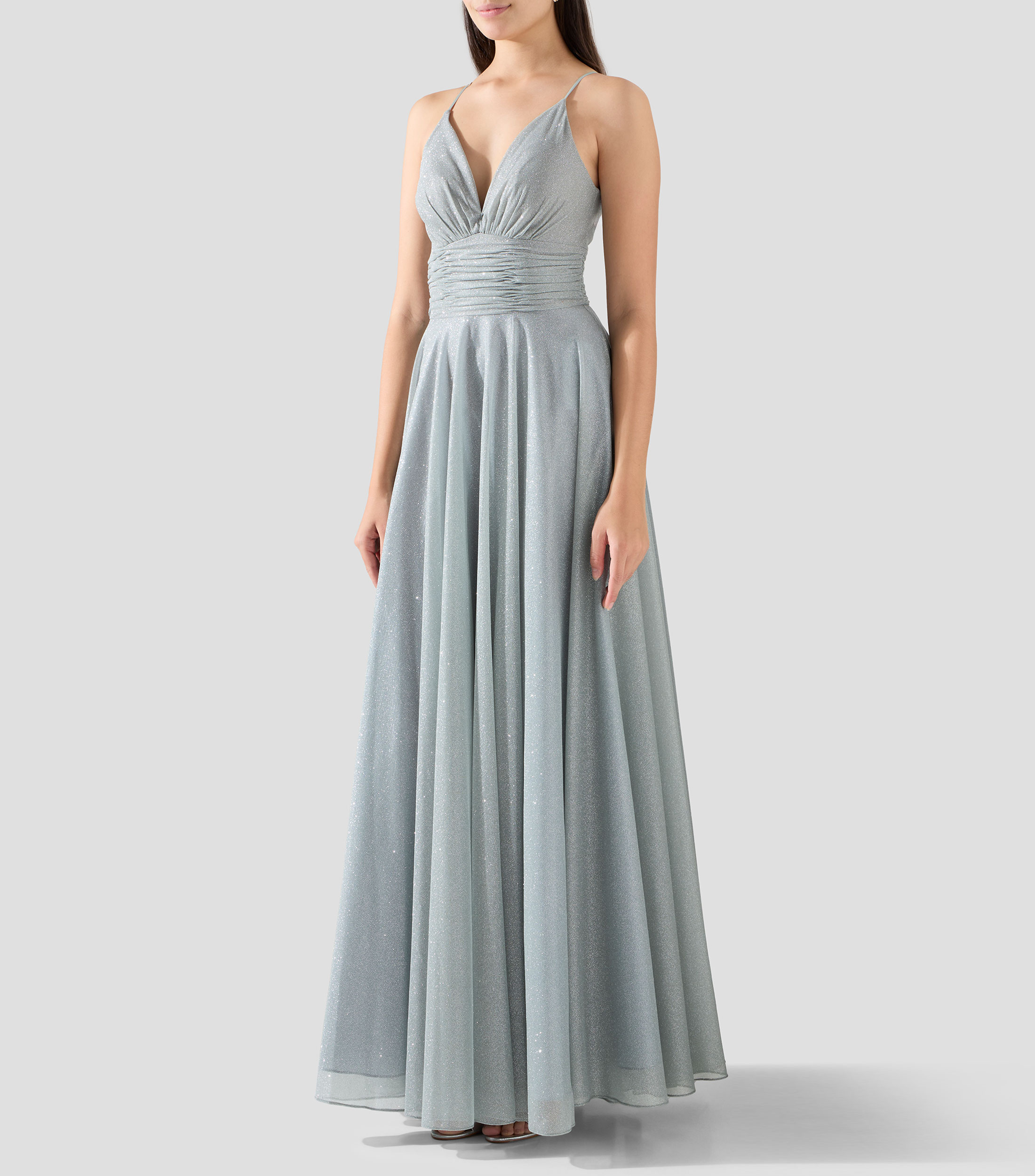 Vestido de fiesta largo liso Mujer
